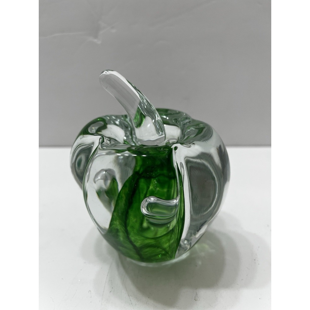 Wheatonware Exclusive 1974 Glass Art Green Bell Pepper Paperweight 4.5" 1.13 lbs